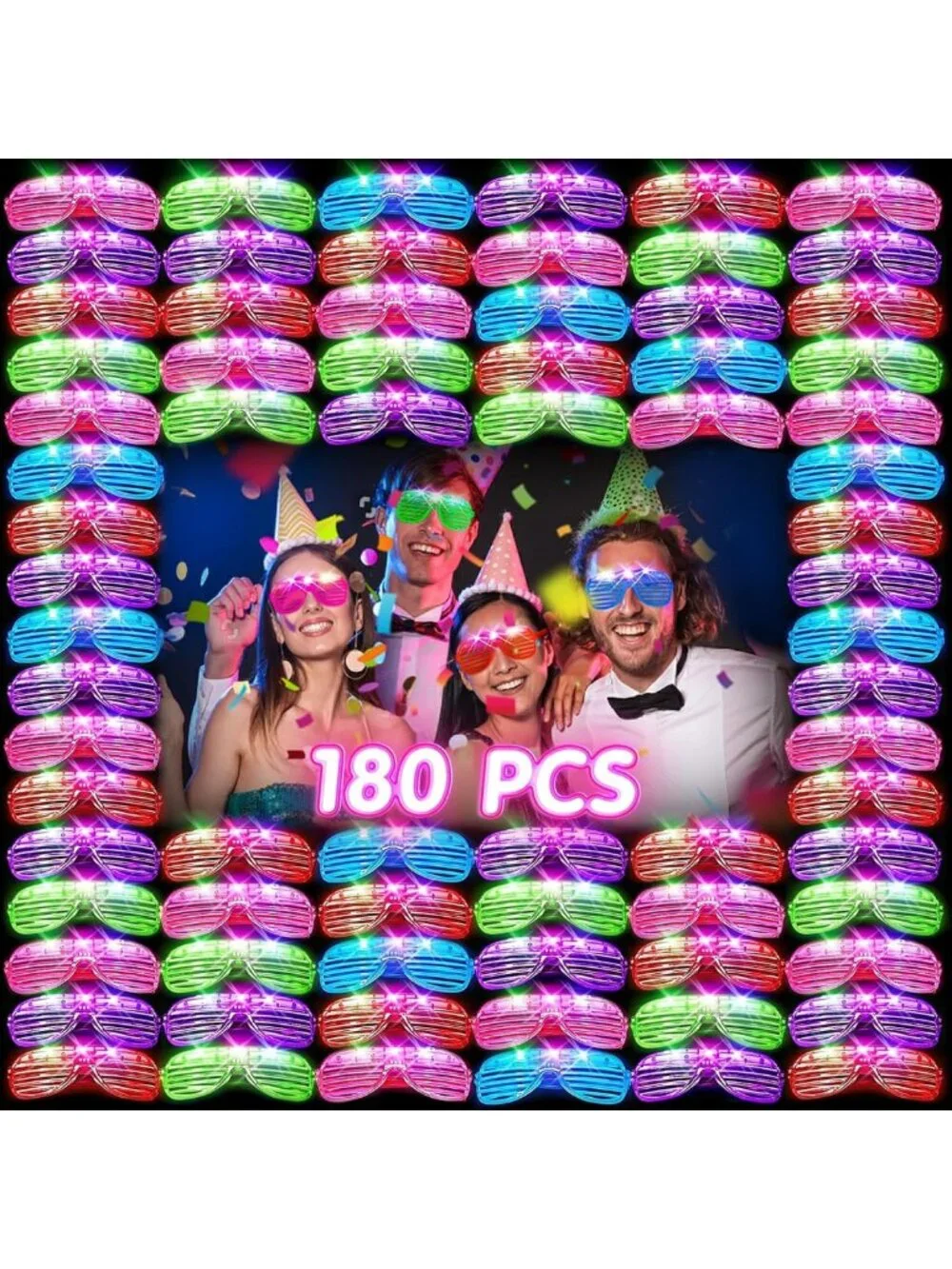180 PCS Glow in the Dark LED Glasses - Fun Party Supplies for Kids & Adults